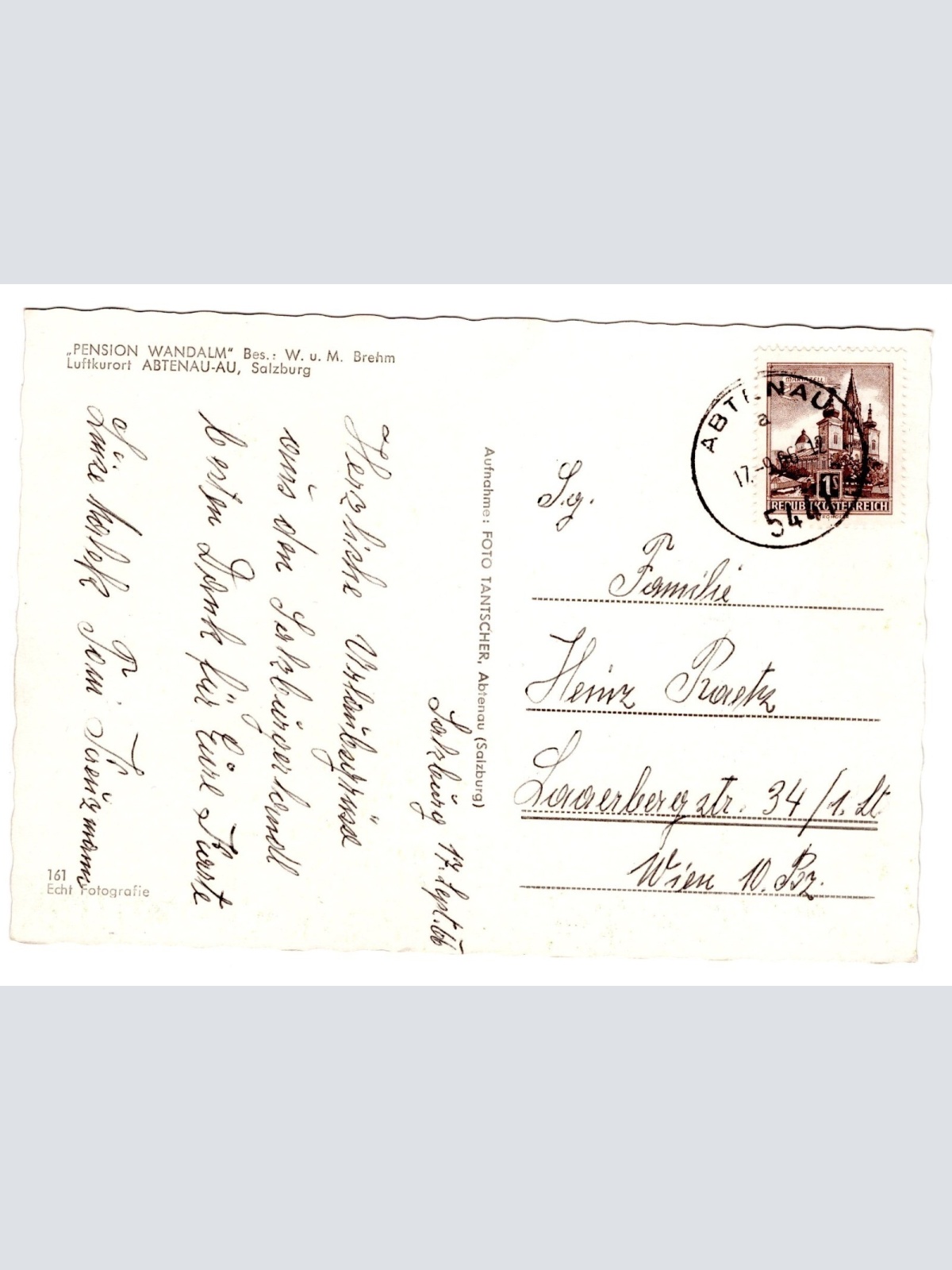 AK, Pension Wandalm, Abtenau, Salzburg, Ansichtskarte (S5300)