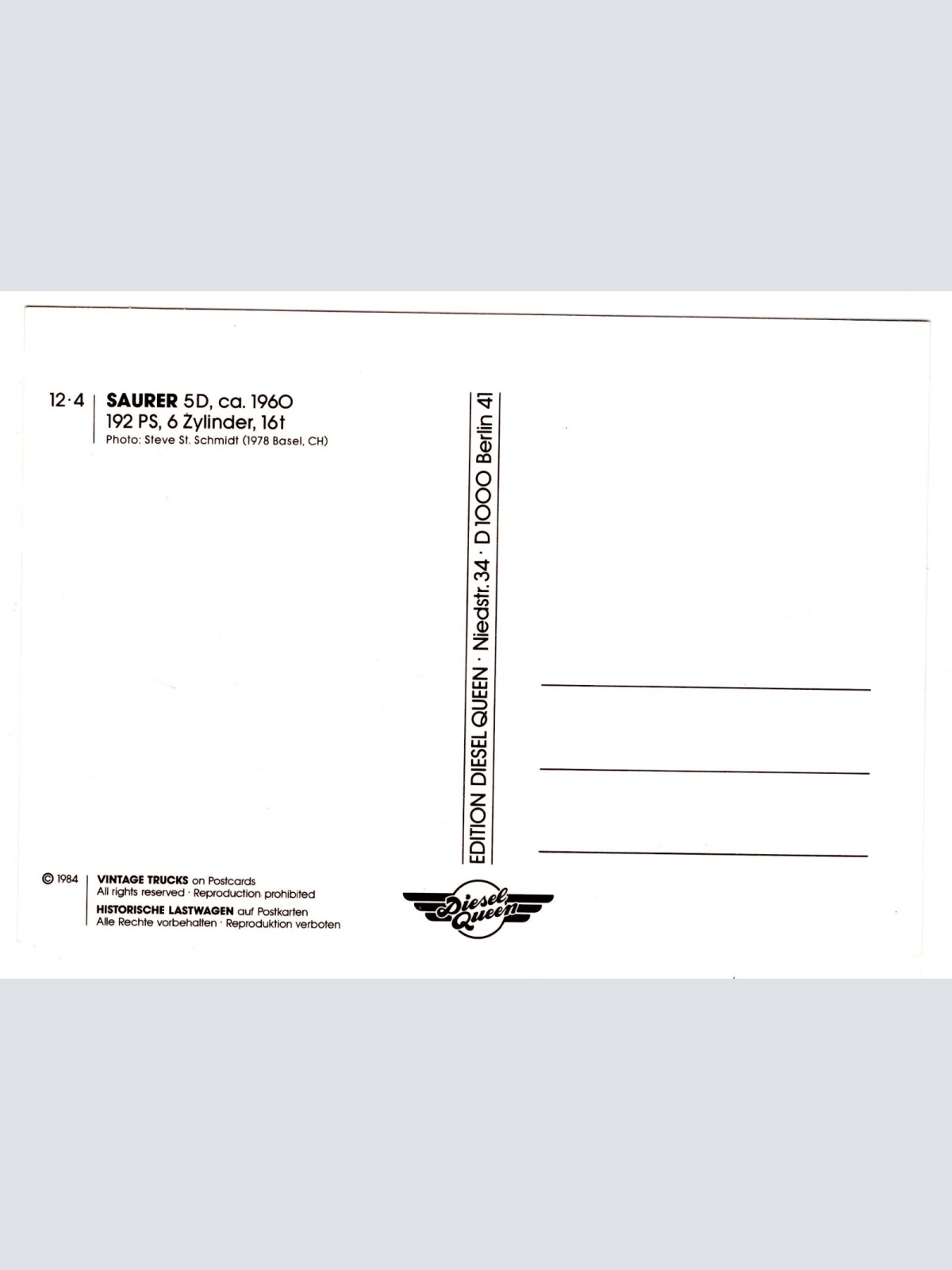 AK, LKW Saurer 5D, Ansichtskarte (S5313)