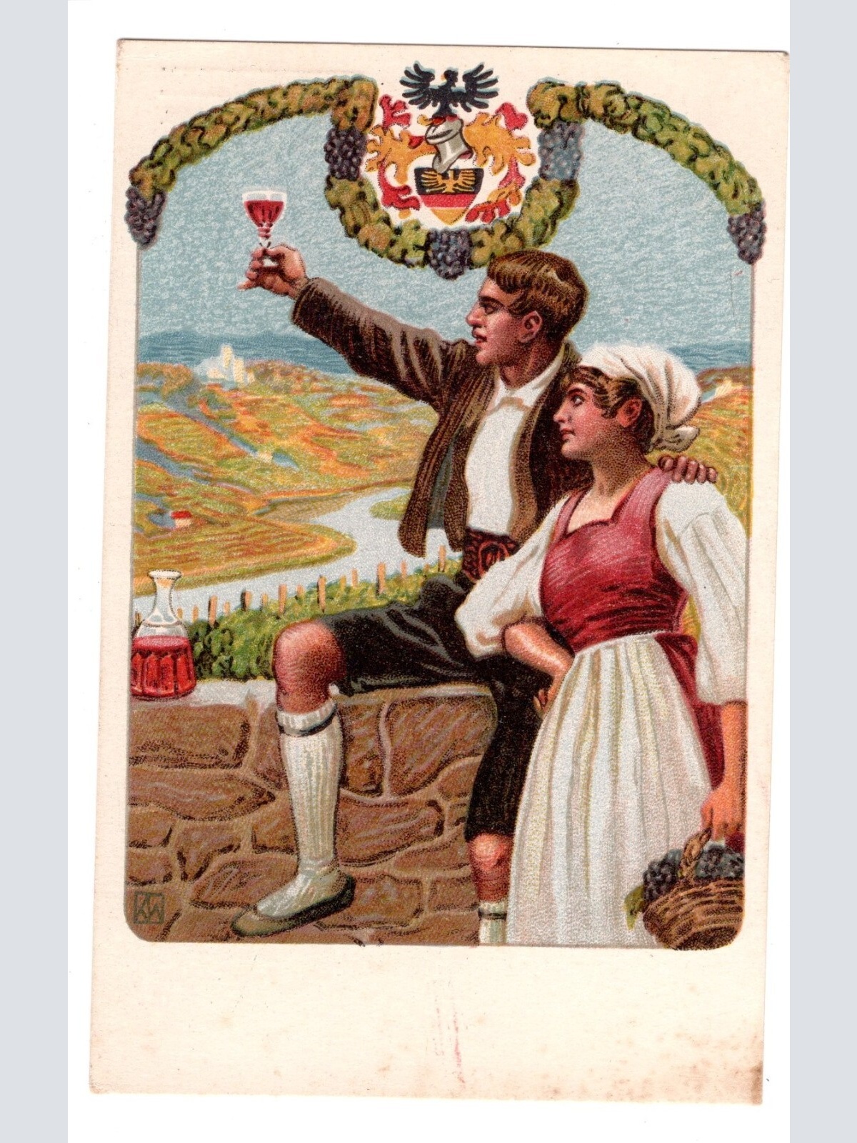 AK, Mann und Frau in Tracht, Ansichtskarte (S5326)