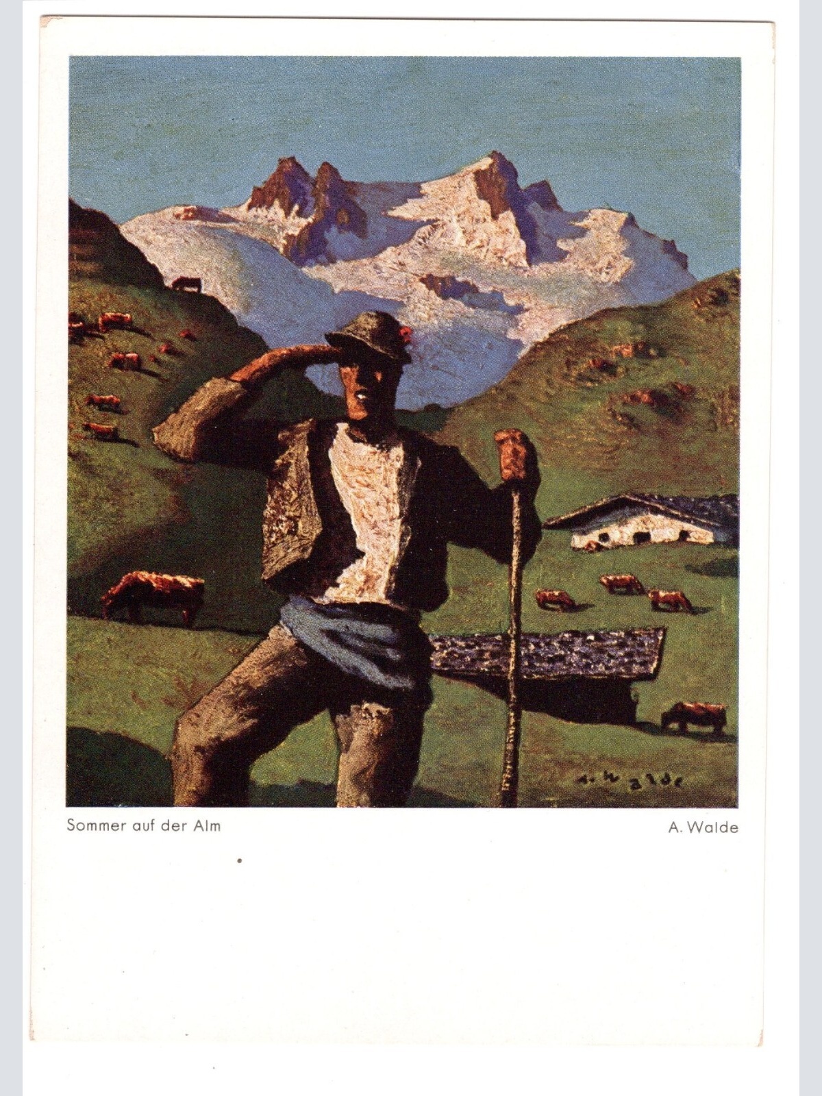 AK, Sommer auf der Alm, A. Walde, Ansichtskarte (S5330)