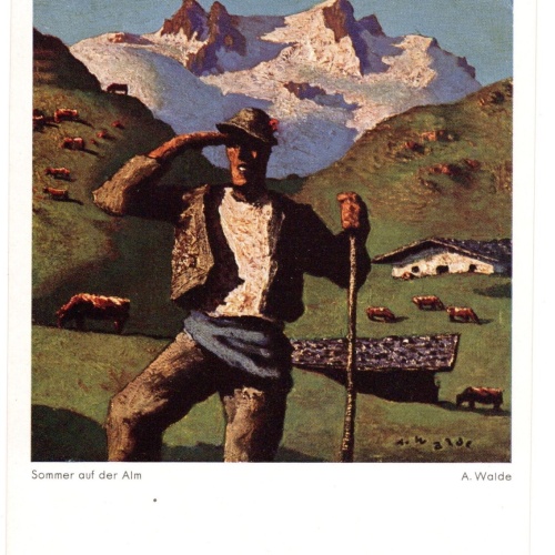 AK, Sommer auf der Alm, A. Walde, Ansichtskarte (S5330)