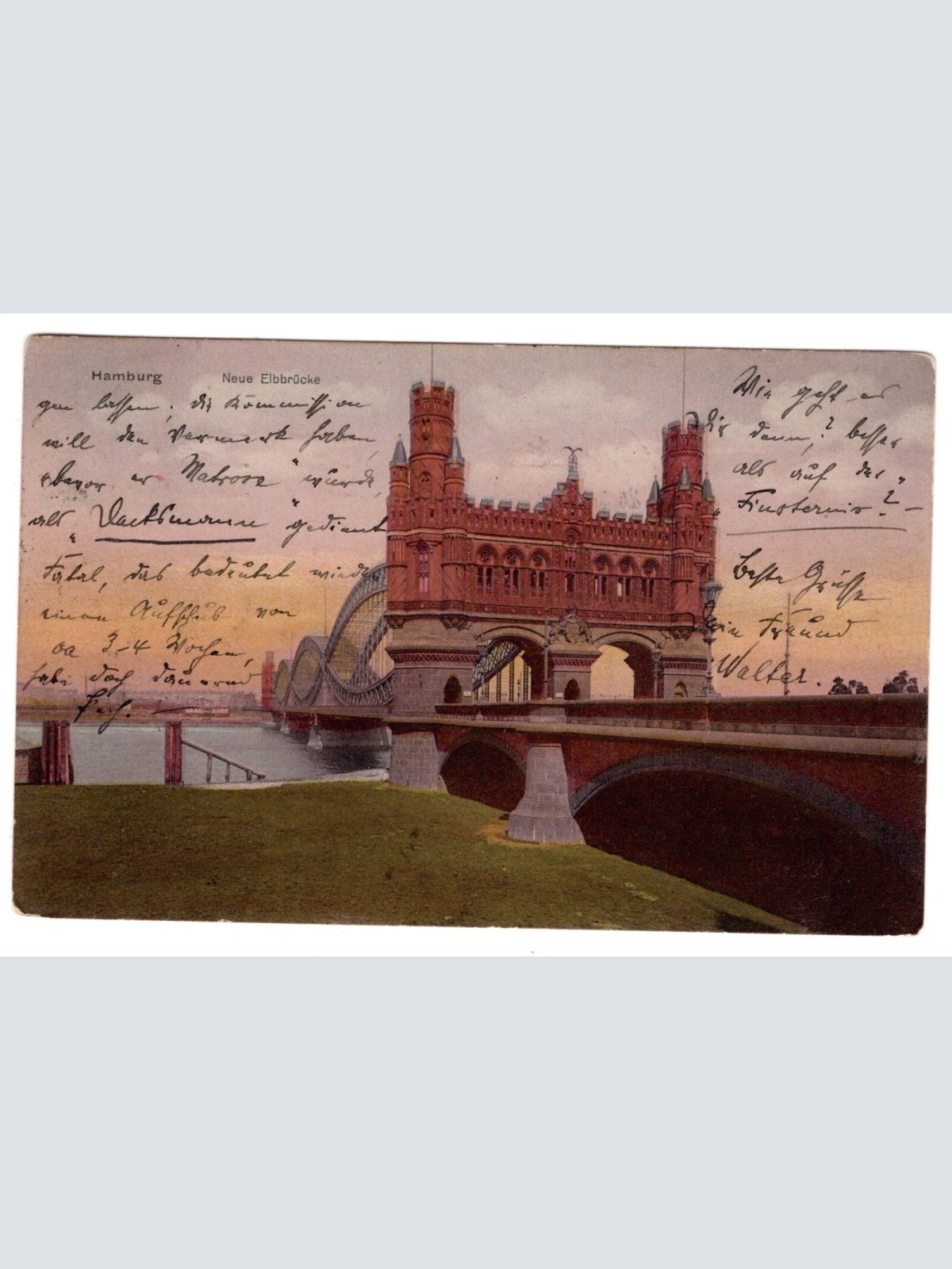 AK, Hamburg, Neue Elbbrücke, Ansichtskarte (S5393)
