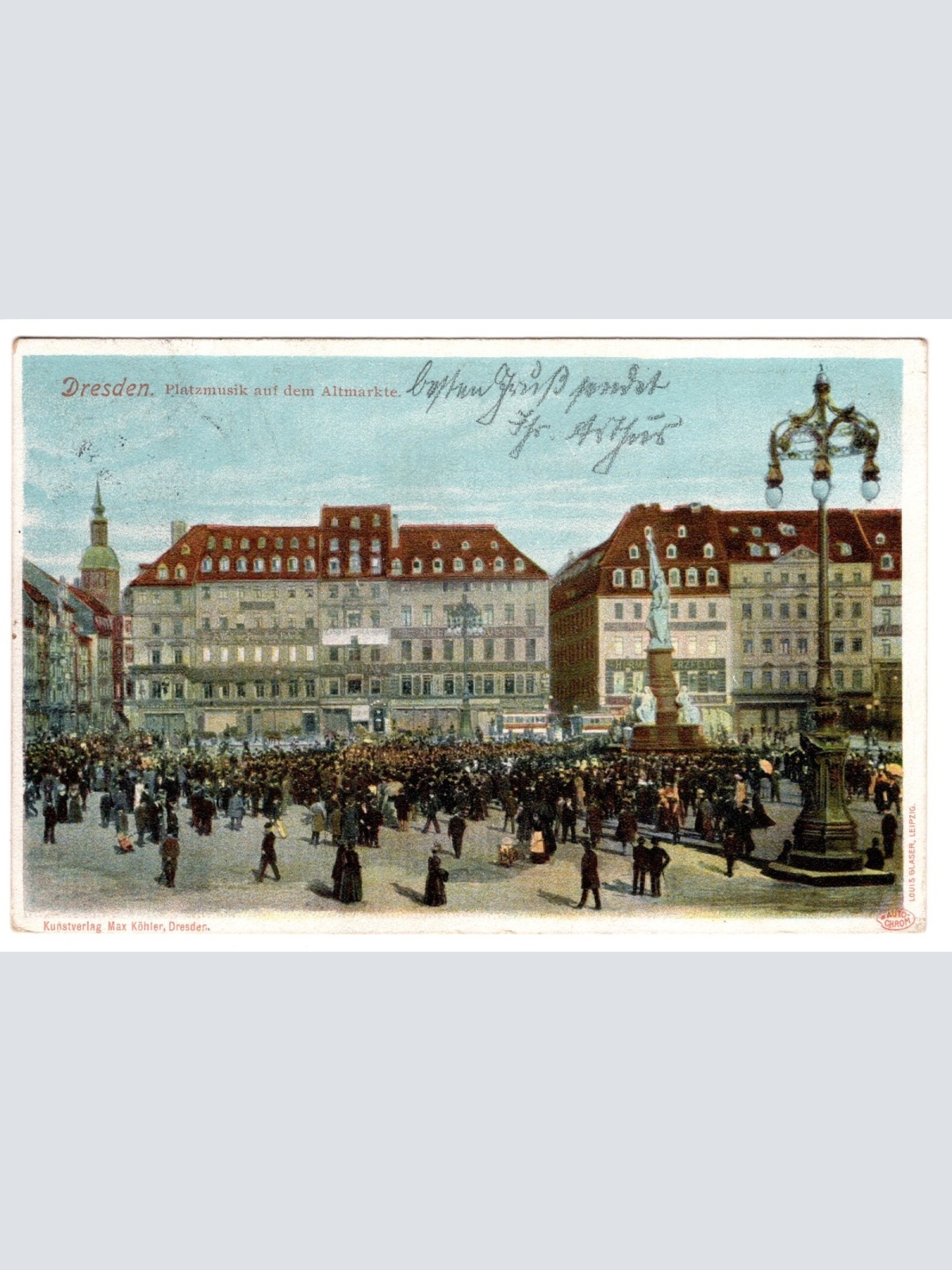 AK, Dresden, Sachsen, Platzmusik auf dem Altmarkte, Ansichtskarte (S5443)