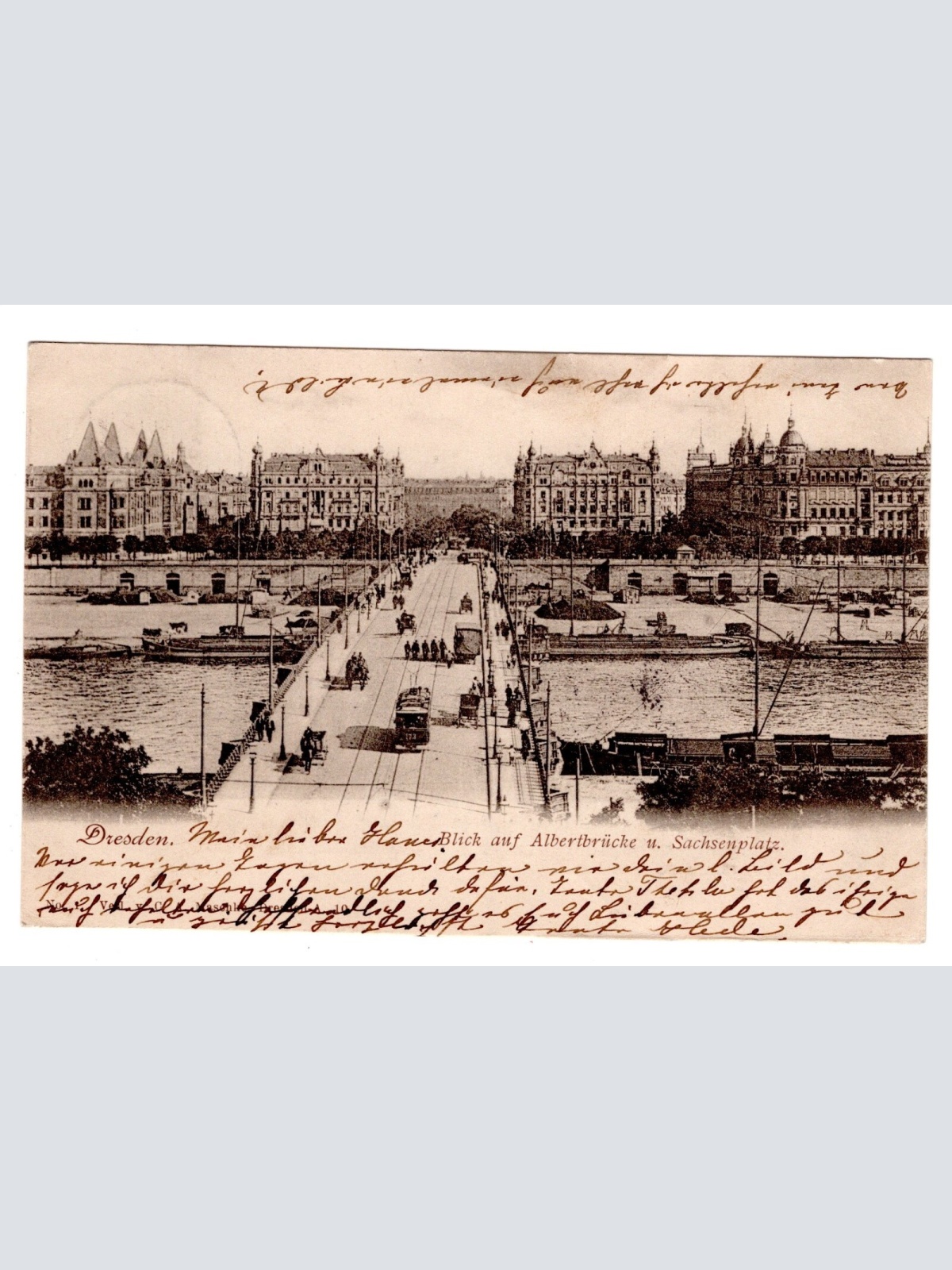 AK, Dresden, Sachsen, Albertbrücke, Ansichtskarte (S5445)