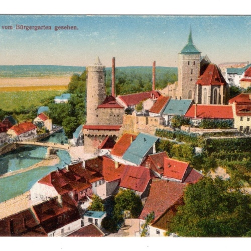 AK, Bautzen, Sachsen, vom Bürgergarten gesehen, Ansichtskarte (S5495)