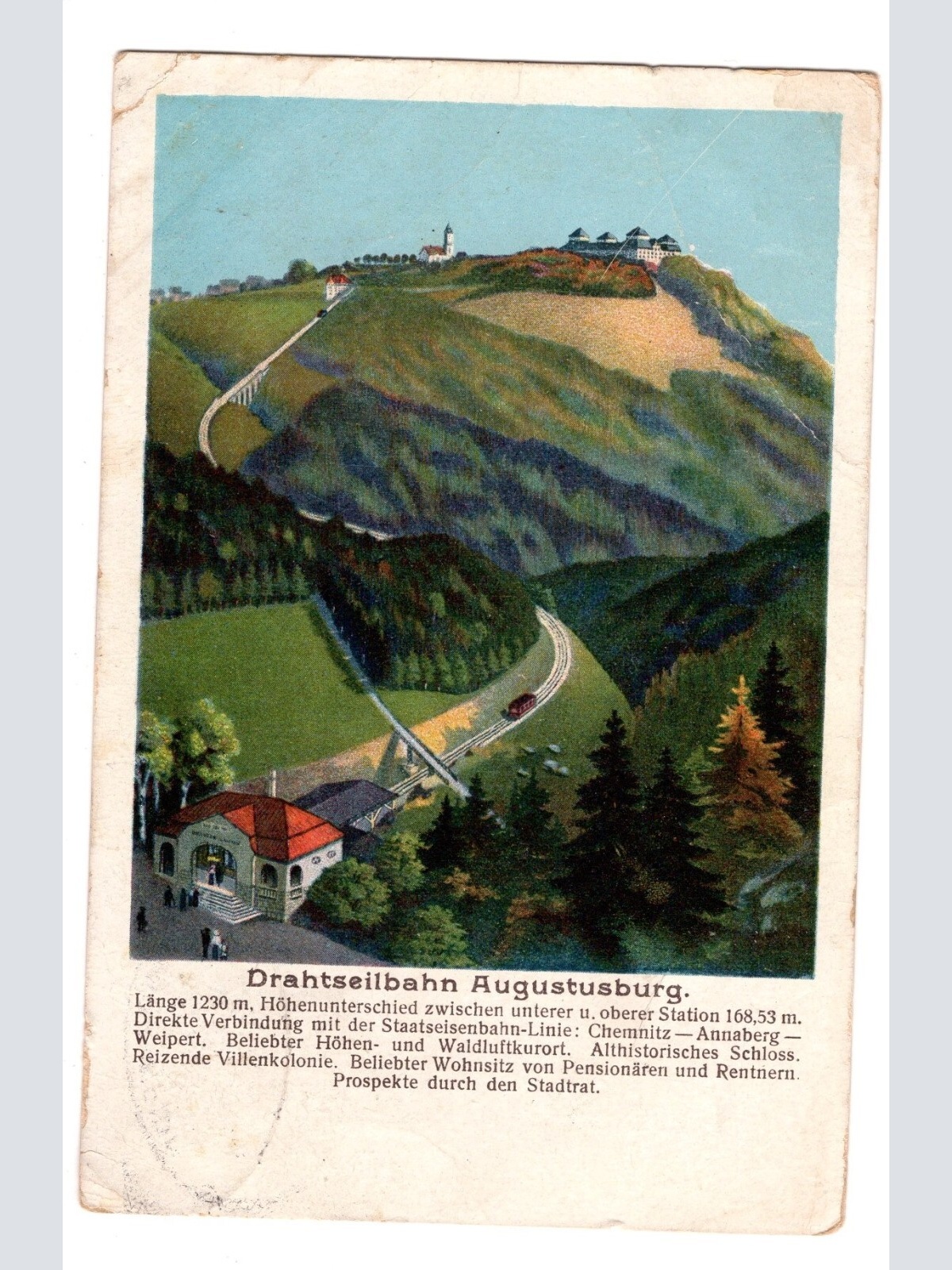 AK, Drahtseilbahn Augustusburg, Sachsen, Ansichtskarte (S5528)