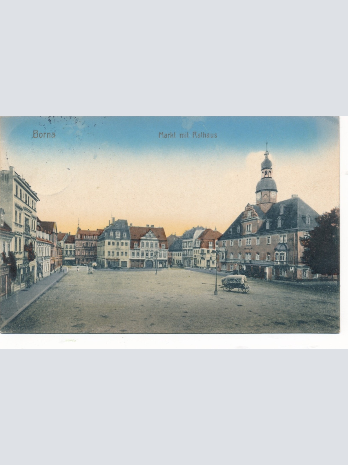 AK aus Borna Markt mit Rathaus Sachsen Ansichtskarte (14149)