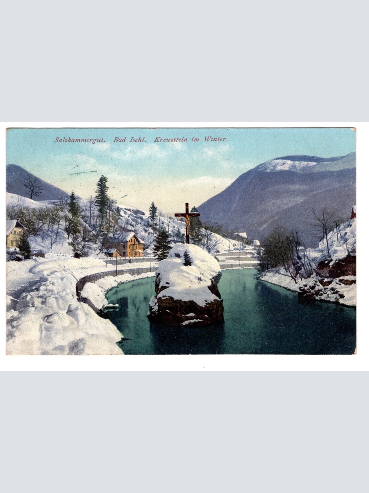 AK, Bad Ischl, Kreuzstein im Winter, Oberösterreich, Ansichtskarte (S5683)