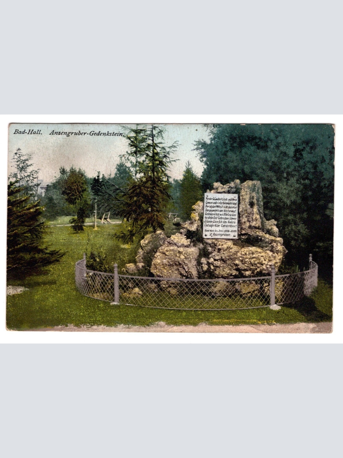 AK, Bad Hall, Anzengruber Gedenkstein, Oberösterreich, Ansichtskarte (S5684)