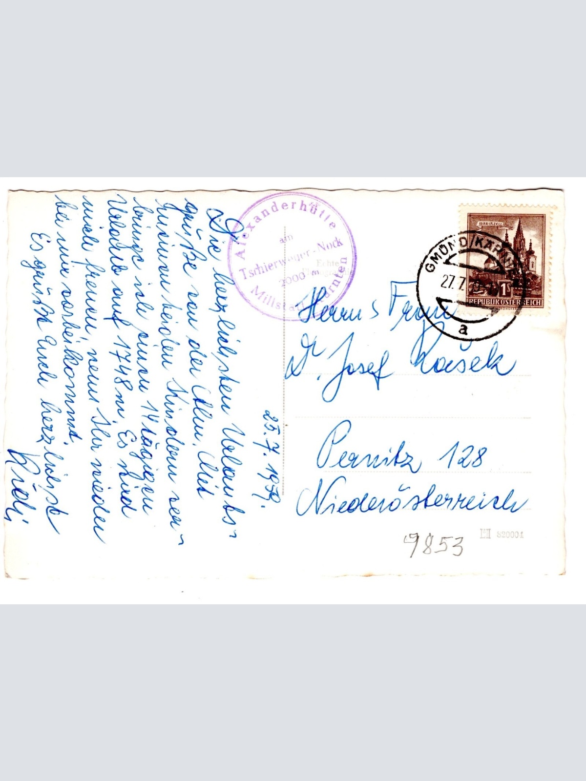 AK, Alexanderhütte, Millstatt, Kärnten, Ansichtskarte (S5758)