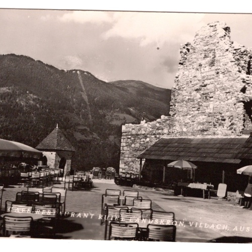 AK, Restaurant Ruine Landskron, Villach, Kärnten, Ansichtskarte (S5759)