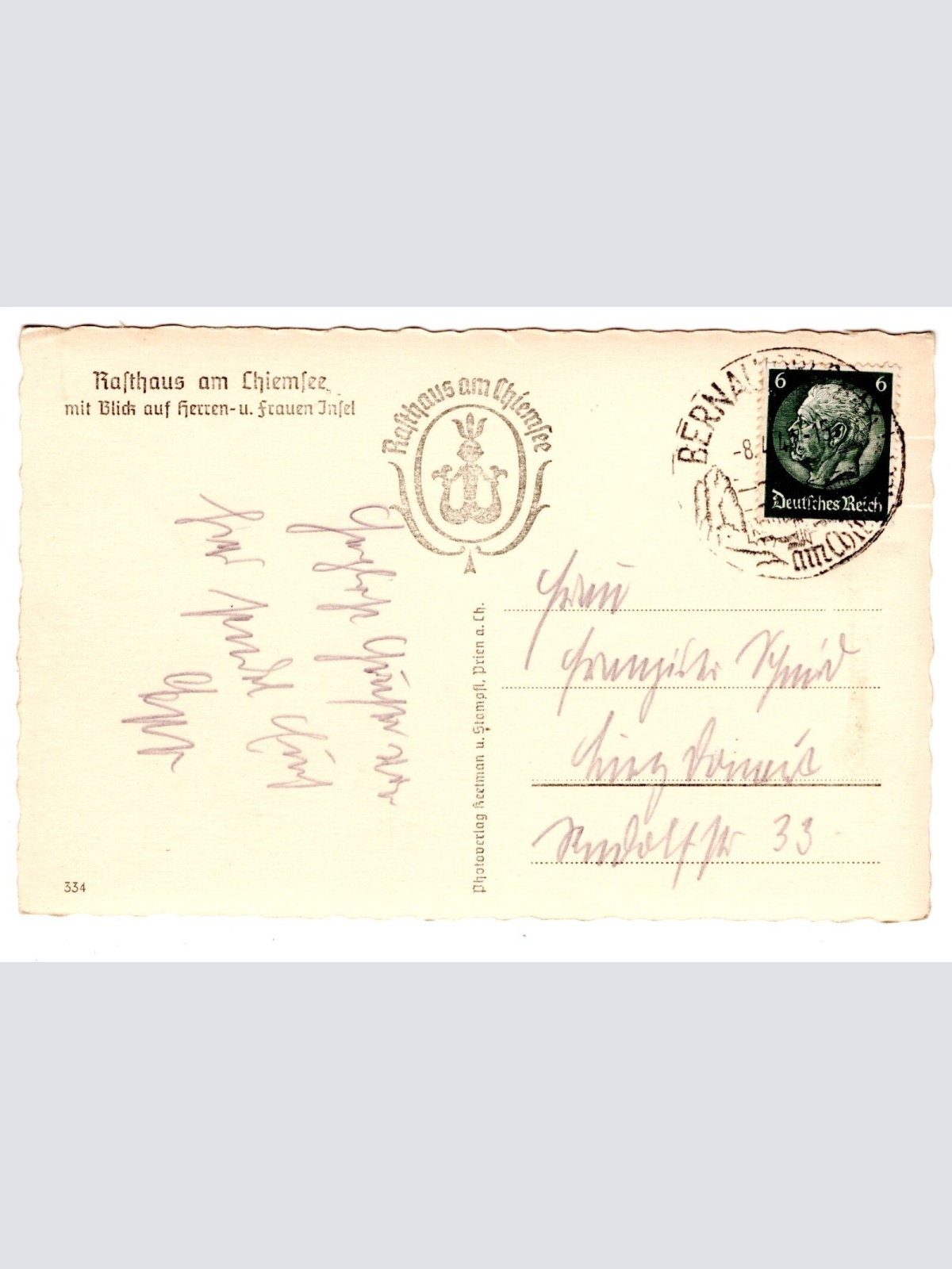 AK, Gasthaus am Chiemsee, Bayern, Ansichtskarte (S5806)