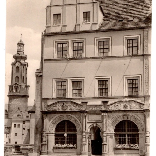 AK, Weimar - Cranachhaus und Schloss, Thüringen, Ansichtskarte (S5826)