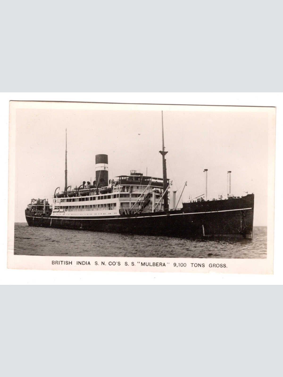 AK, British India S. N. CO's S. S. Mulbera, Ansichtskarte (S5862)