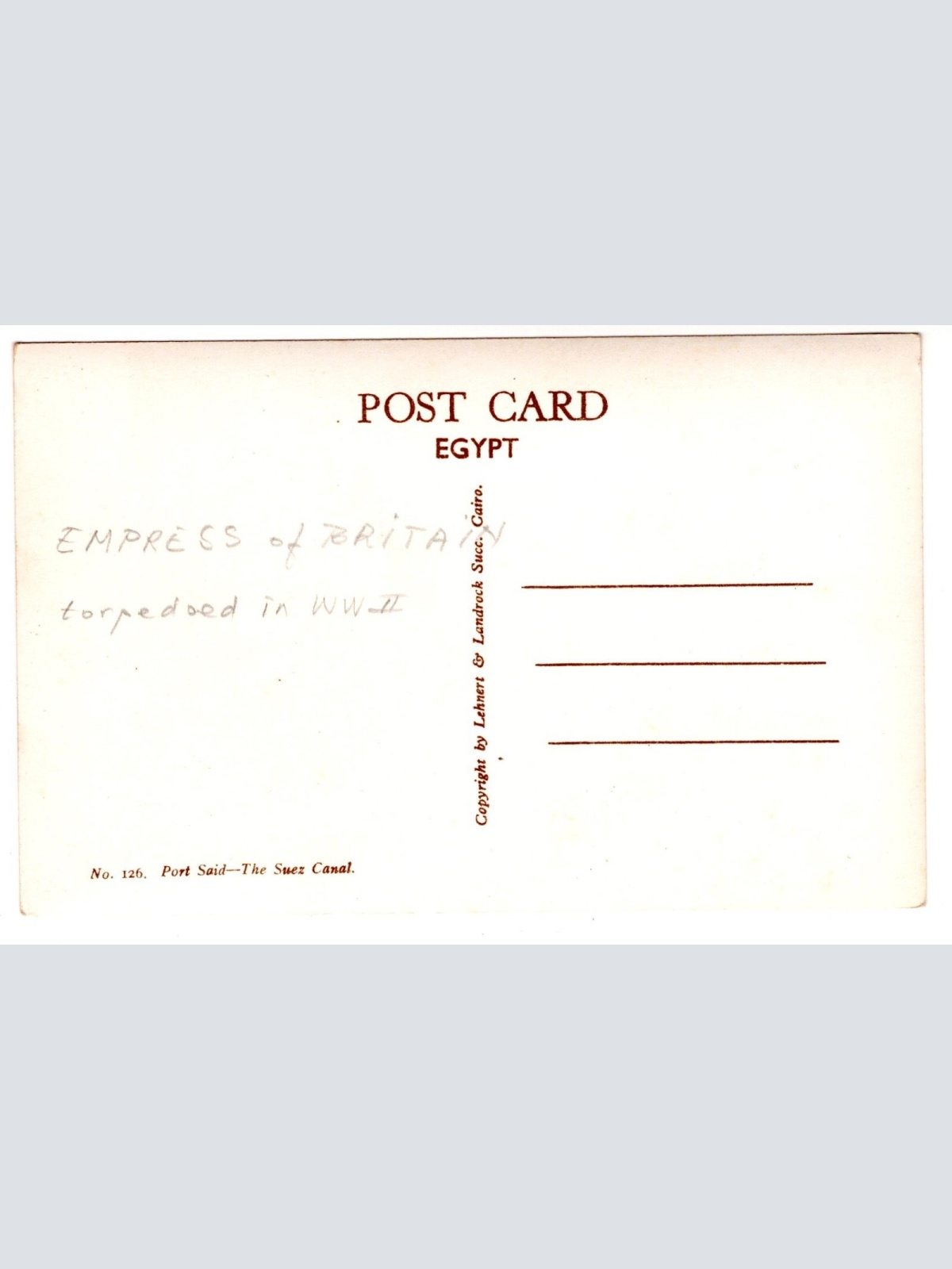 AK, Port Said - The Suez Canal, Ansichtskarte (S5882)