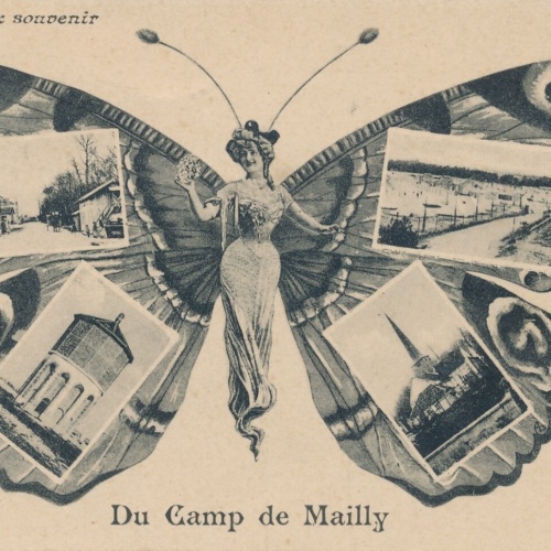 Seltene Schmetterlings AK aus du Camp de Mailly Ansichtskarte (14091)