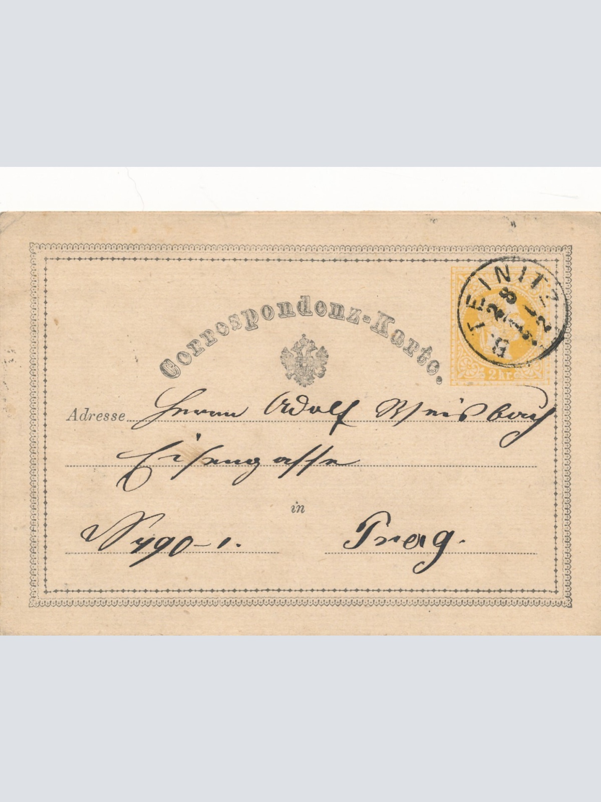 2 Kreuzer Ganzsachen - Karte 1872 aus Wien Neubau (14362)