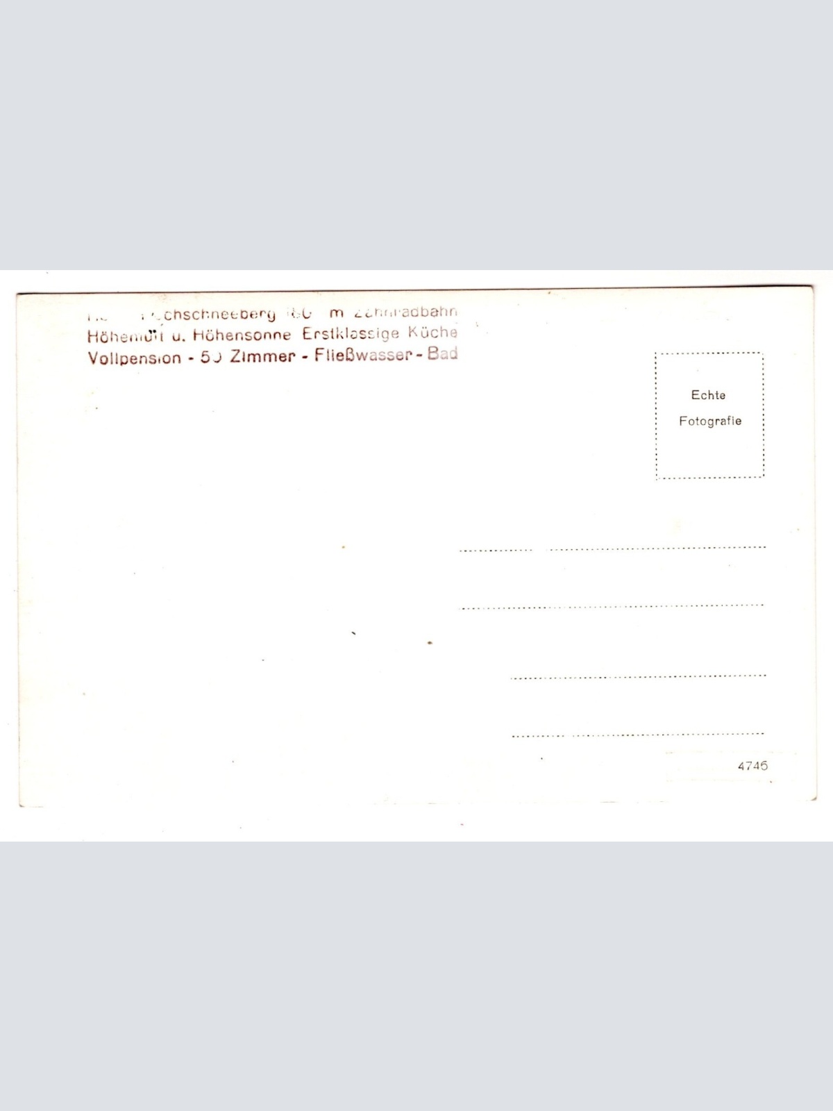 AK, Hotel Hochschneeberg, Niederösterreich, Ansichtskarte (S6047)