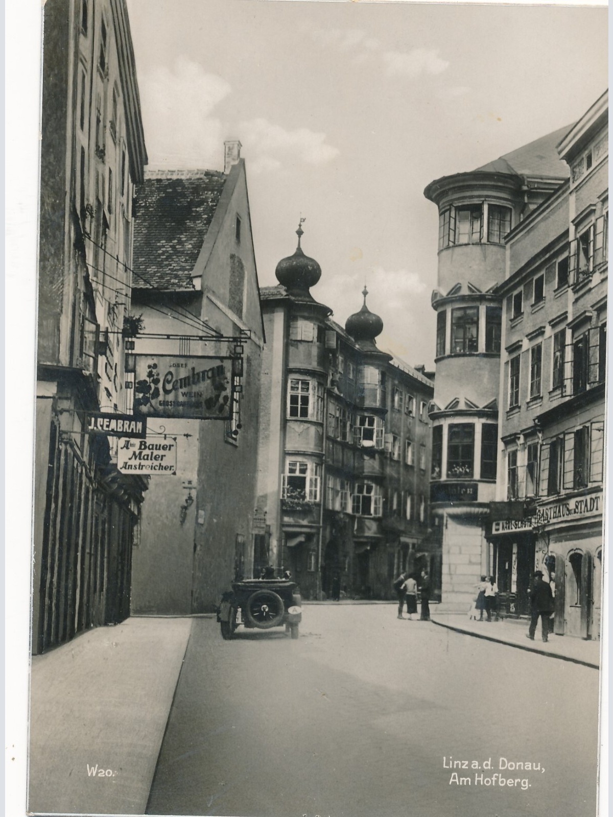 AK aus Linz an der Donau am Hofberg Oldtimer Oberösterreich Ansichtskarte (14407