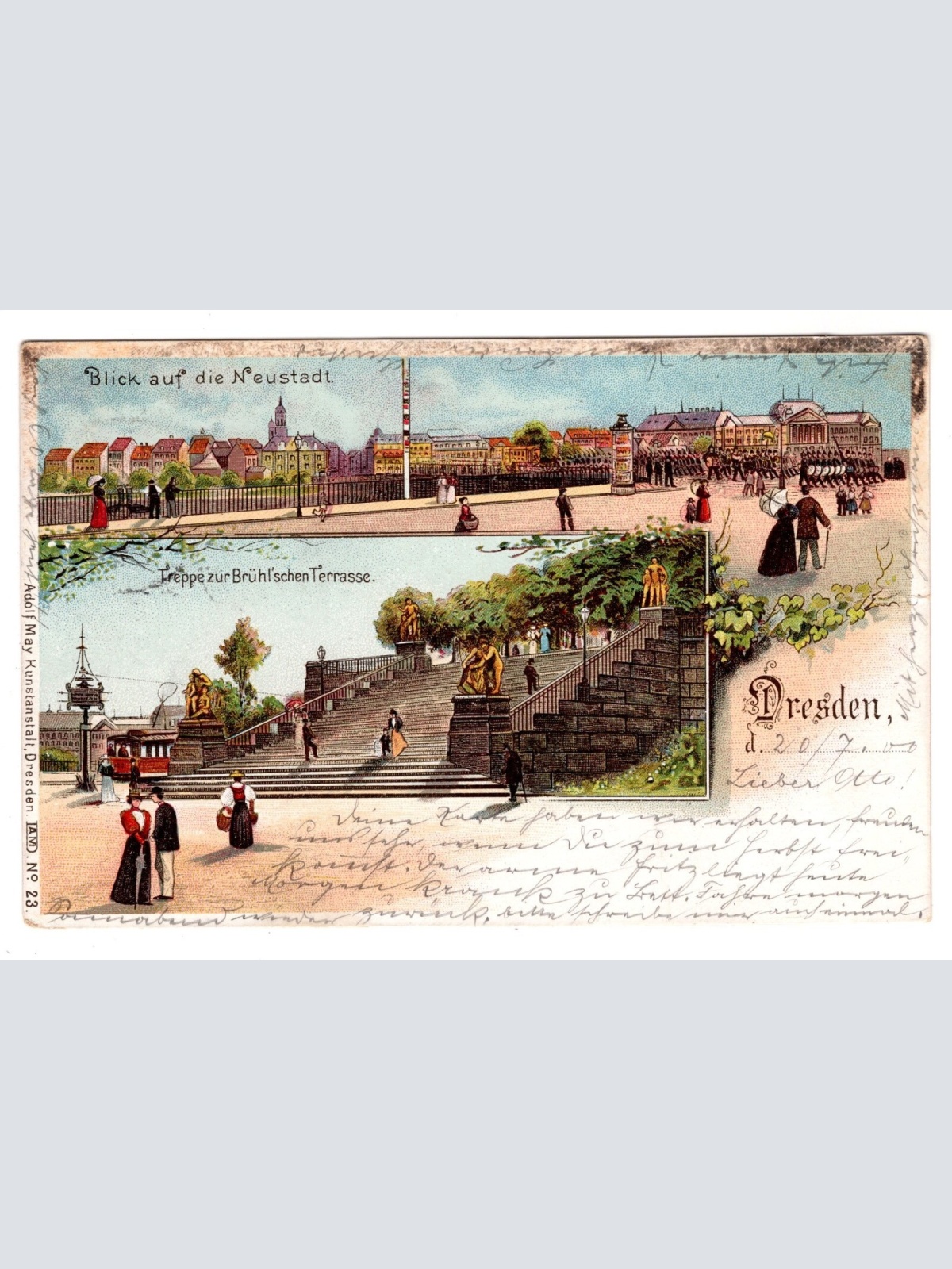 AK, Dresden, Sachsen, Treppe zur Brühl'schen Terrasse, Ansichtskarte (S6172)