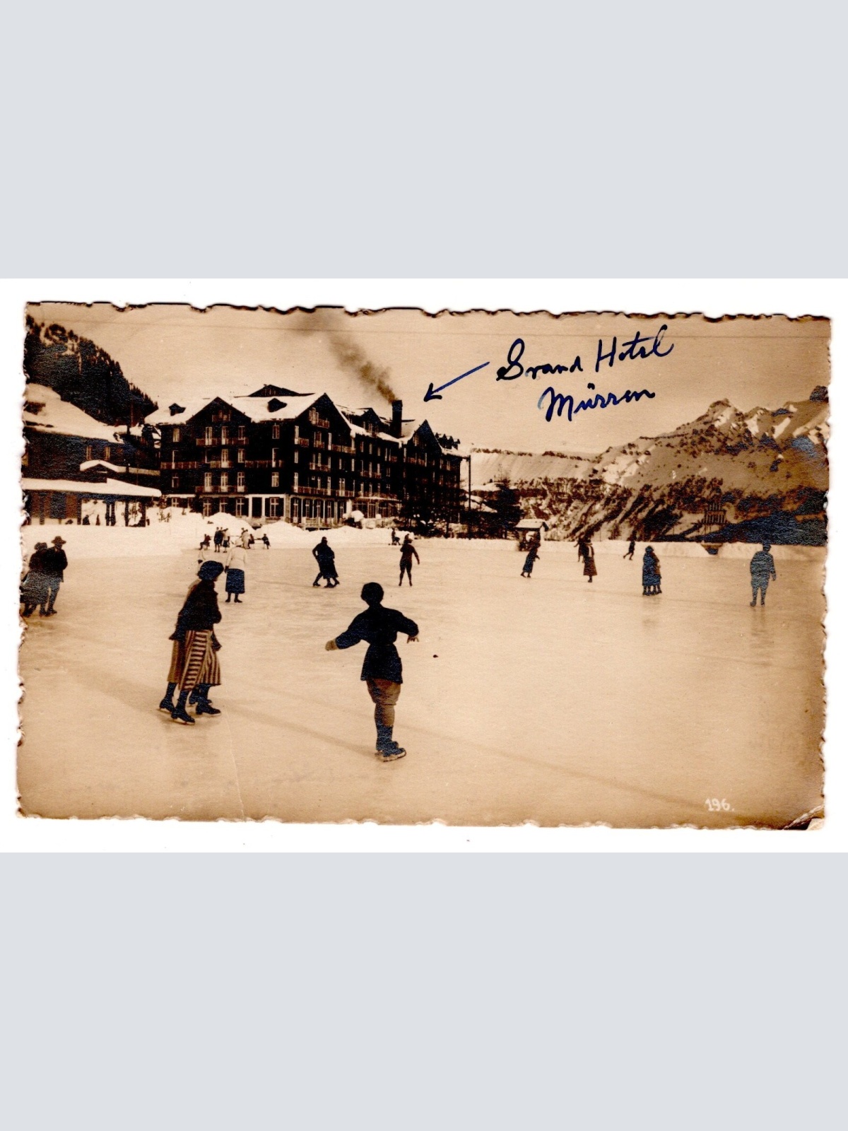 AK, Mürren, Eisbahn b. Hotel Kurhaus, Ansichtskarte (S6173)