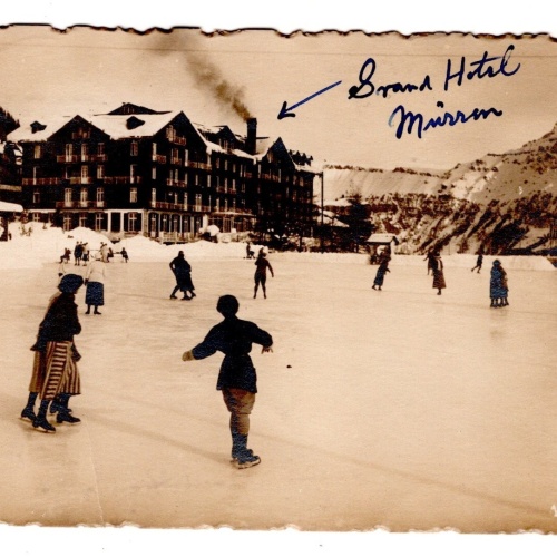 AK, Mürren, Eisbahn b. Hotel Kurhaus, Ansichtskarte (S6173)