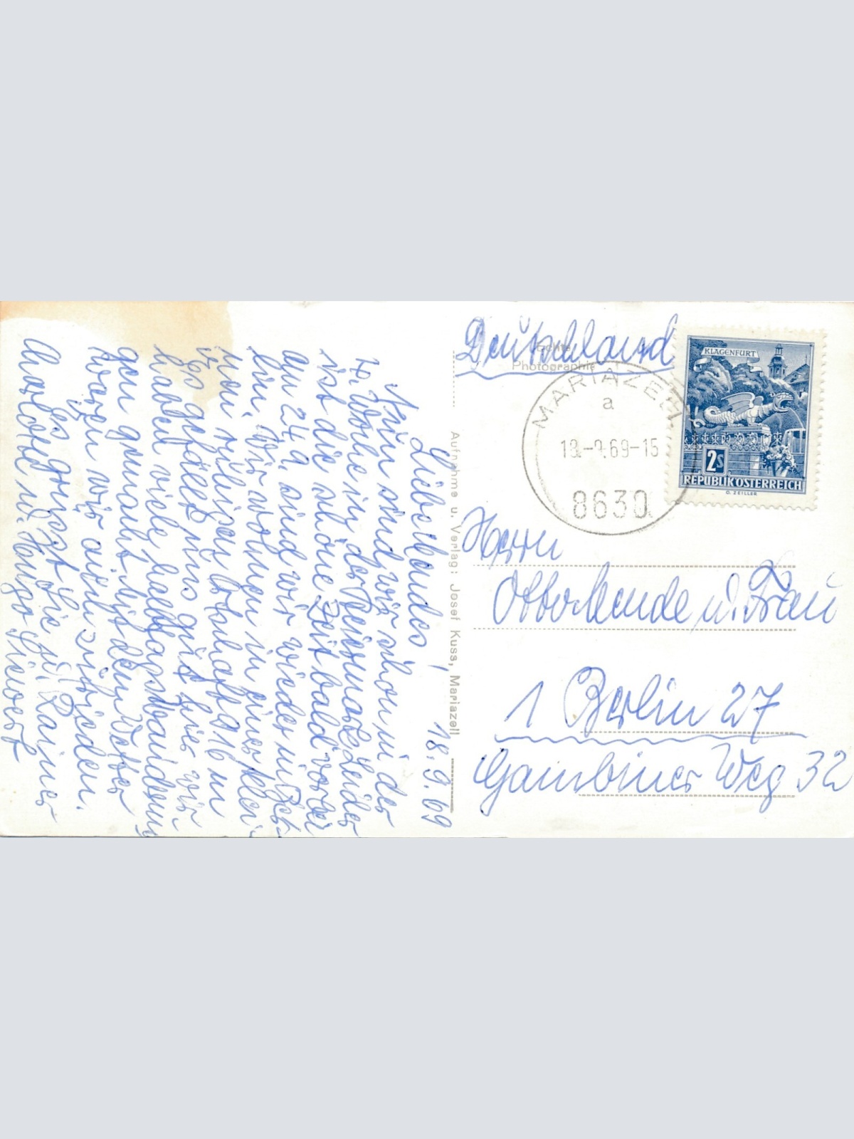 AK aus Mooshben bei Mariazell mit Pension Steiermark Ansichtskarte (14486)