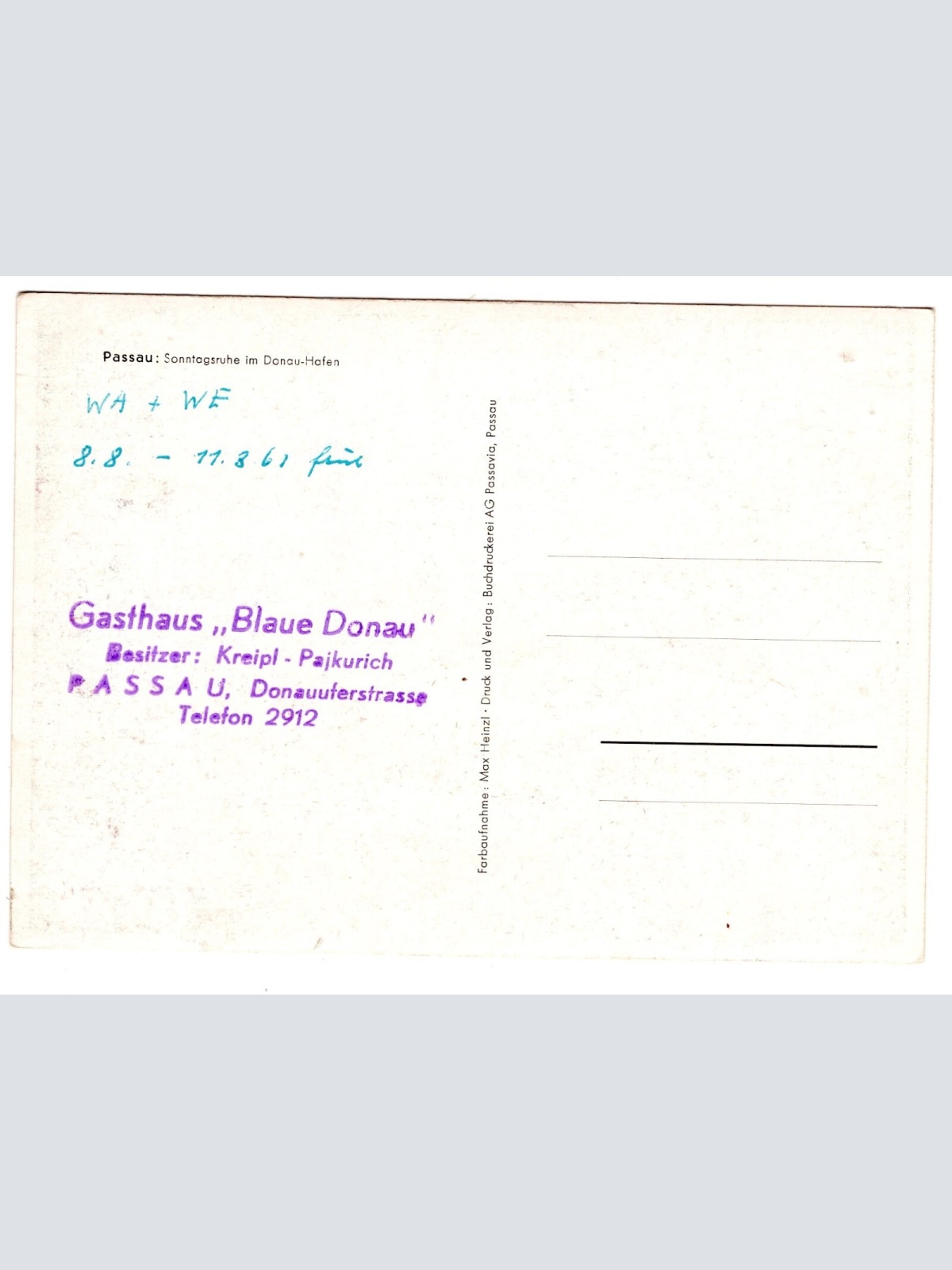 AK, Passau, Bayern, Sonntagsruhe im Donau-Hafen, Ansichtskarte (S6276)