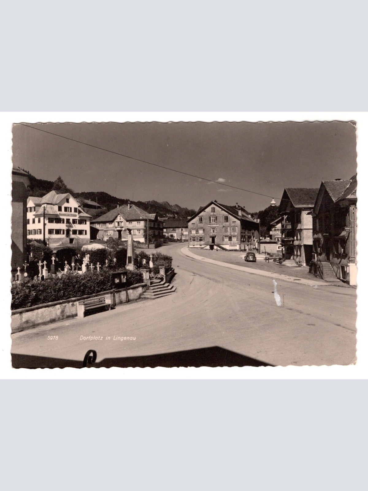 AK, Dorfplatz in Lingenau, Vorarlberg, Ansichtskarte (S6343)