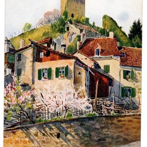 AK, Meran, Ruine Pulverturm, Italien, Ansichtskarte (S6385)