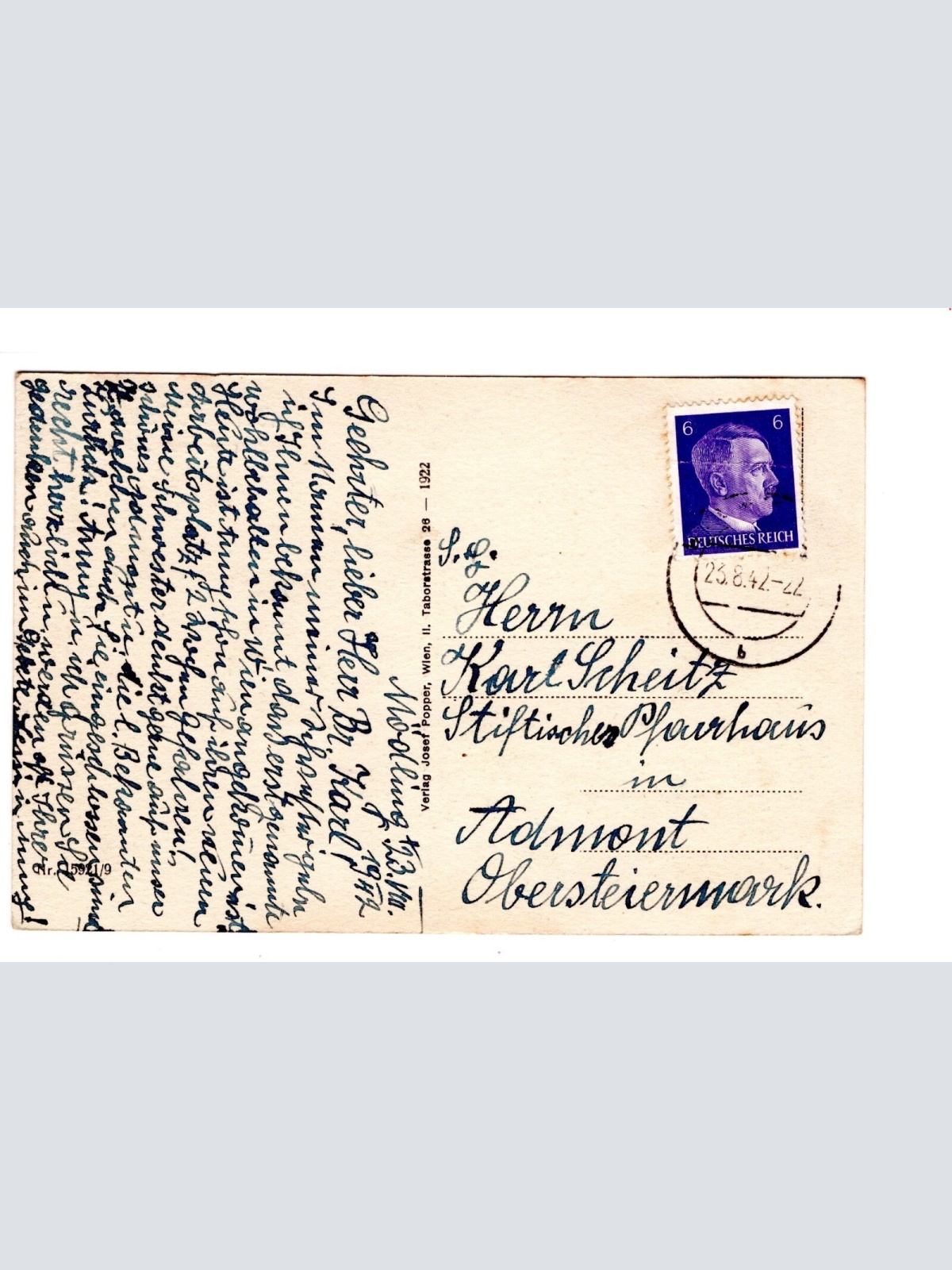 AK, Mödling-Klausen mit schwarzem Turm, Niederösterreich, Ansichtskarte (S6448)