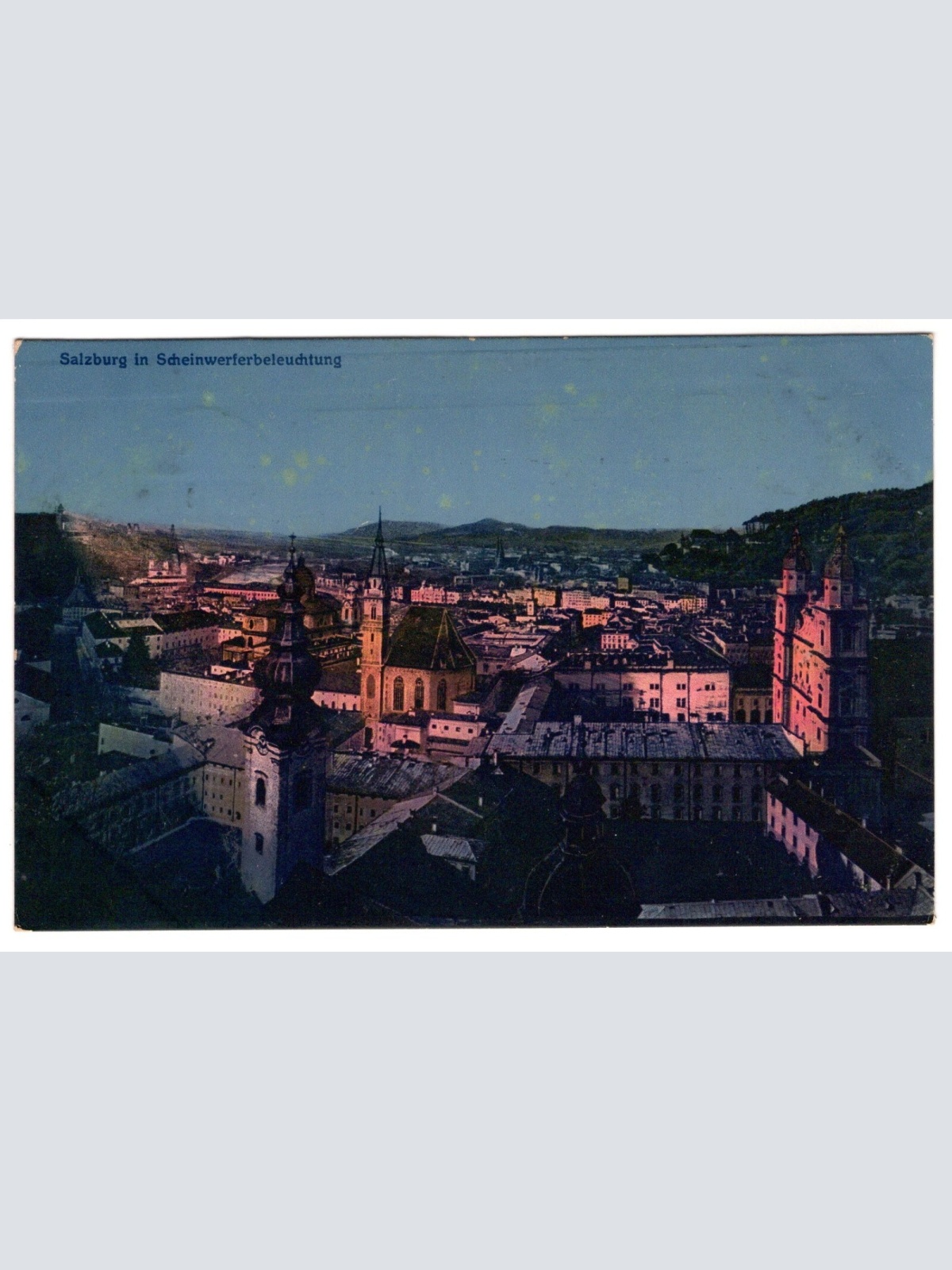AK, Salzburg in Scheinwerferbeleuchtung, Ansichtskarte (S6549)