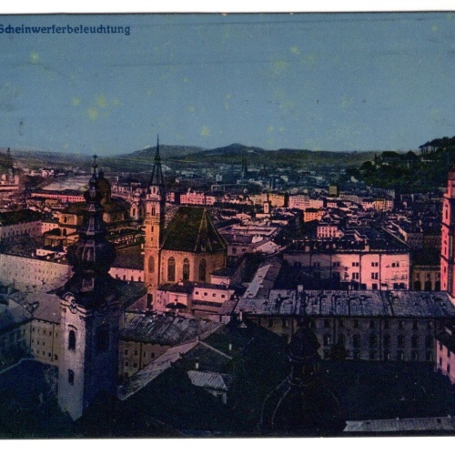 AK, Salzburg in Scheinwerferbeleuchtung, Ansichtskarte (S6549)