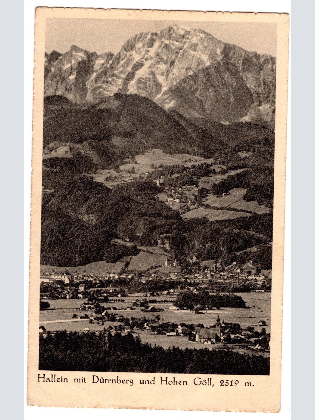 AK, Hallein mit Dürrnberg und hohen Göll, Salzburg, Ansichtskarte (S6572)