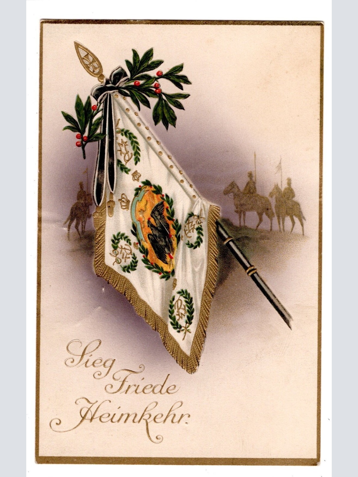 AK, Sieg, Friede, Heimkehr, Flagge, Ansichtskarte (S6592)