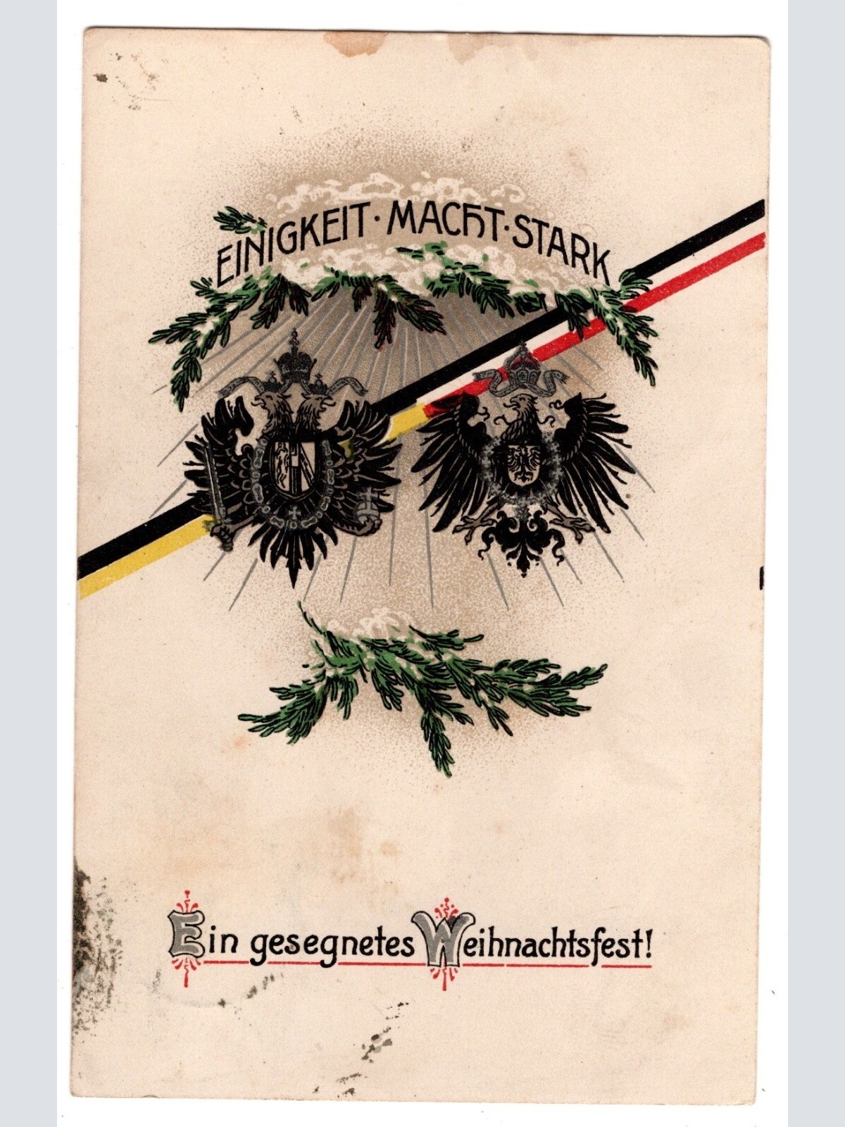 AK, Einigkeit Macht Stark, Ein gesegnetes Weihnachtsfest, Ansichtskarte (S6593)