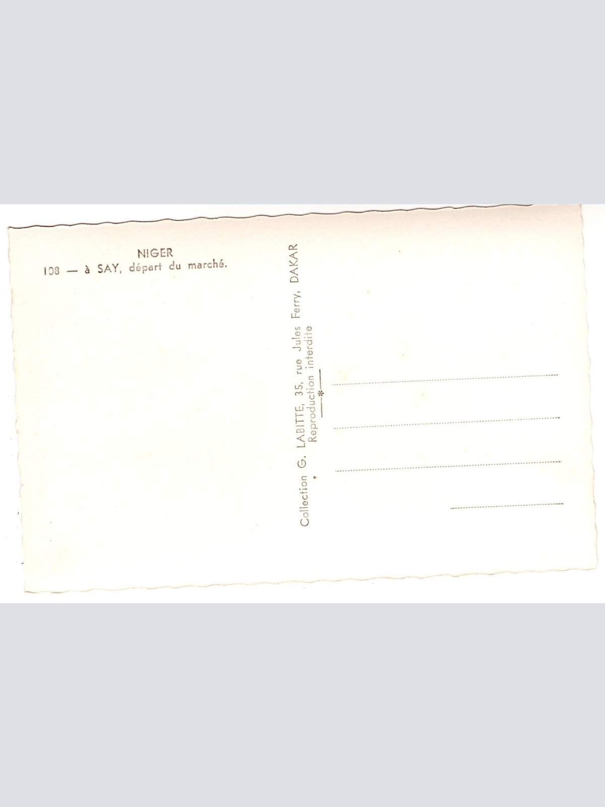 AK, Niger, a say, depart du marche, Ansichtskarte (S6597)