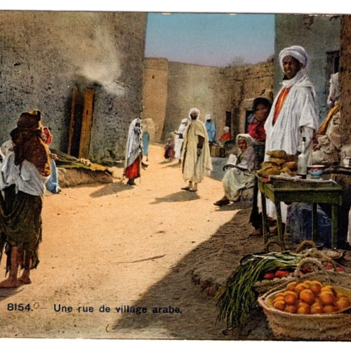 AK, Une rue de village arabe, Ansichtskarte (S6608)