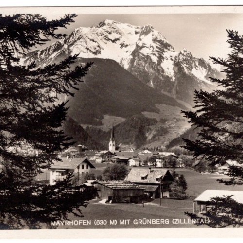 AK, Mayrhofen mit Grünberg, Tirol, Ansichtskarte (S6619)