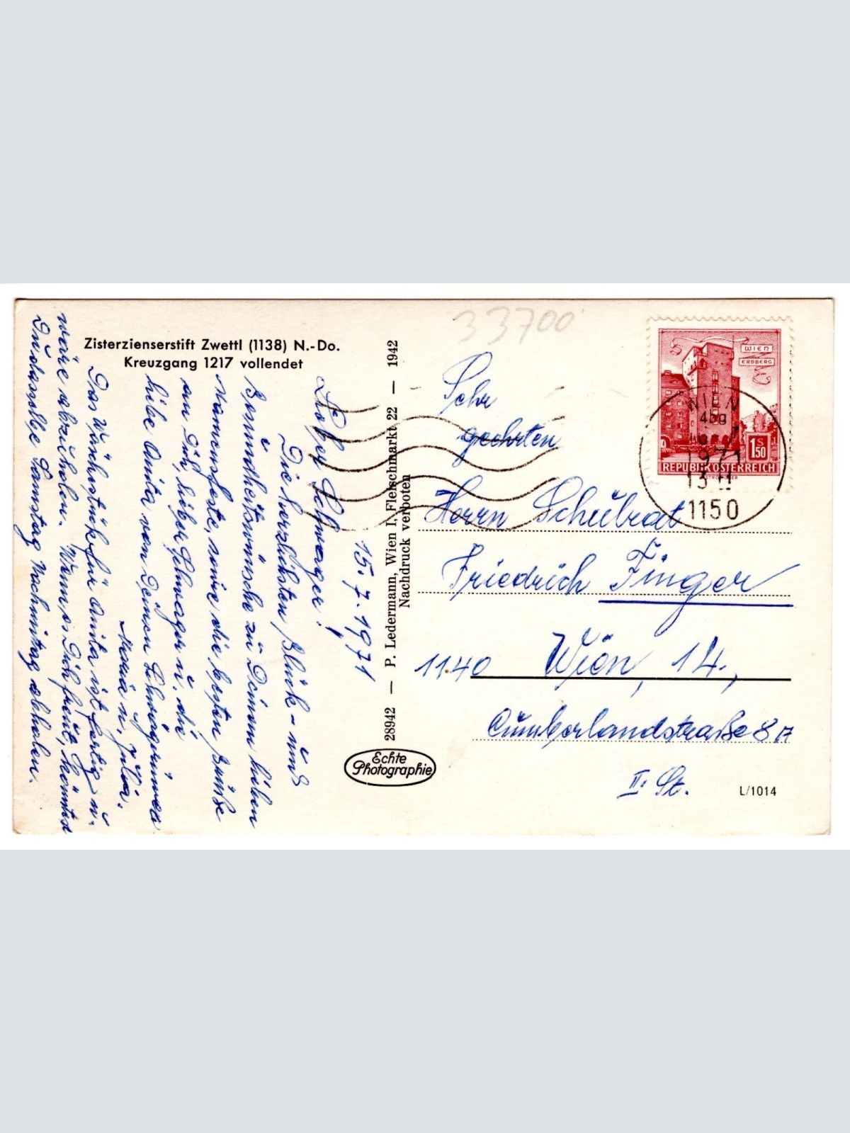 AK, Stift Zwettl, Niederösterreich, Ansichtskarte (S6665)