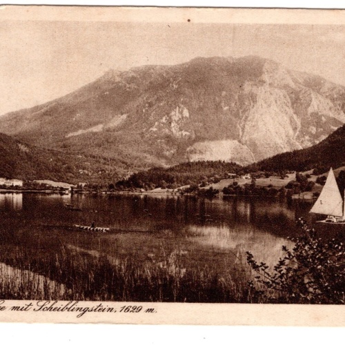 AK, Lunzersee mit Scheiblingstein, Niederösterreich, Ansichtskarte (S6669)