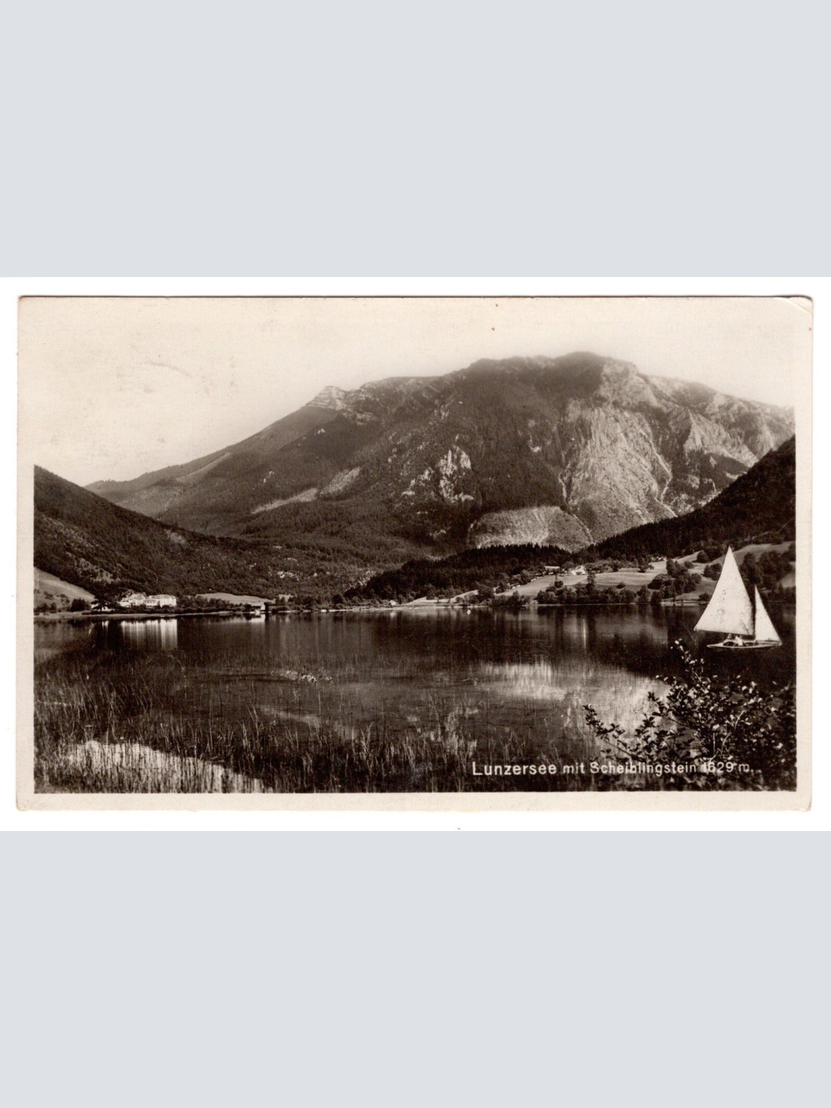 AK, Lunzersee mit Scheiblingstein, Niederösterreich, Ansichtskarte (S6679)