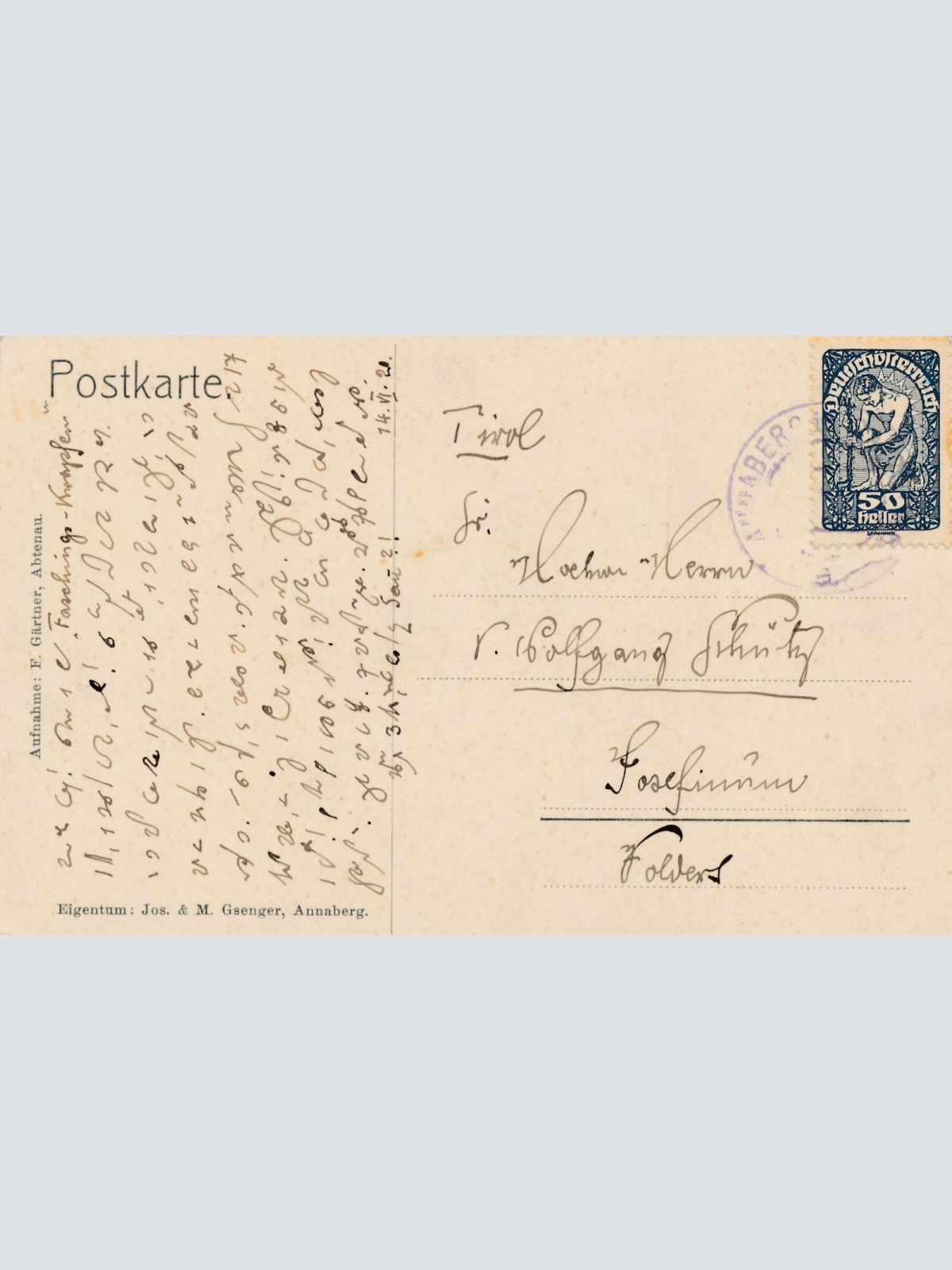 AK aus Annaberg mit Gsengersgasthaus Salzburg Ansichtskarte (14384)