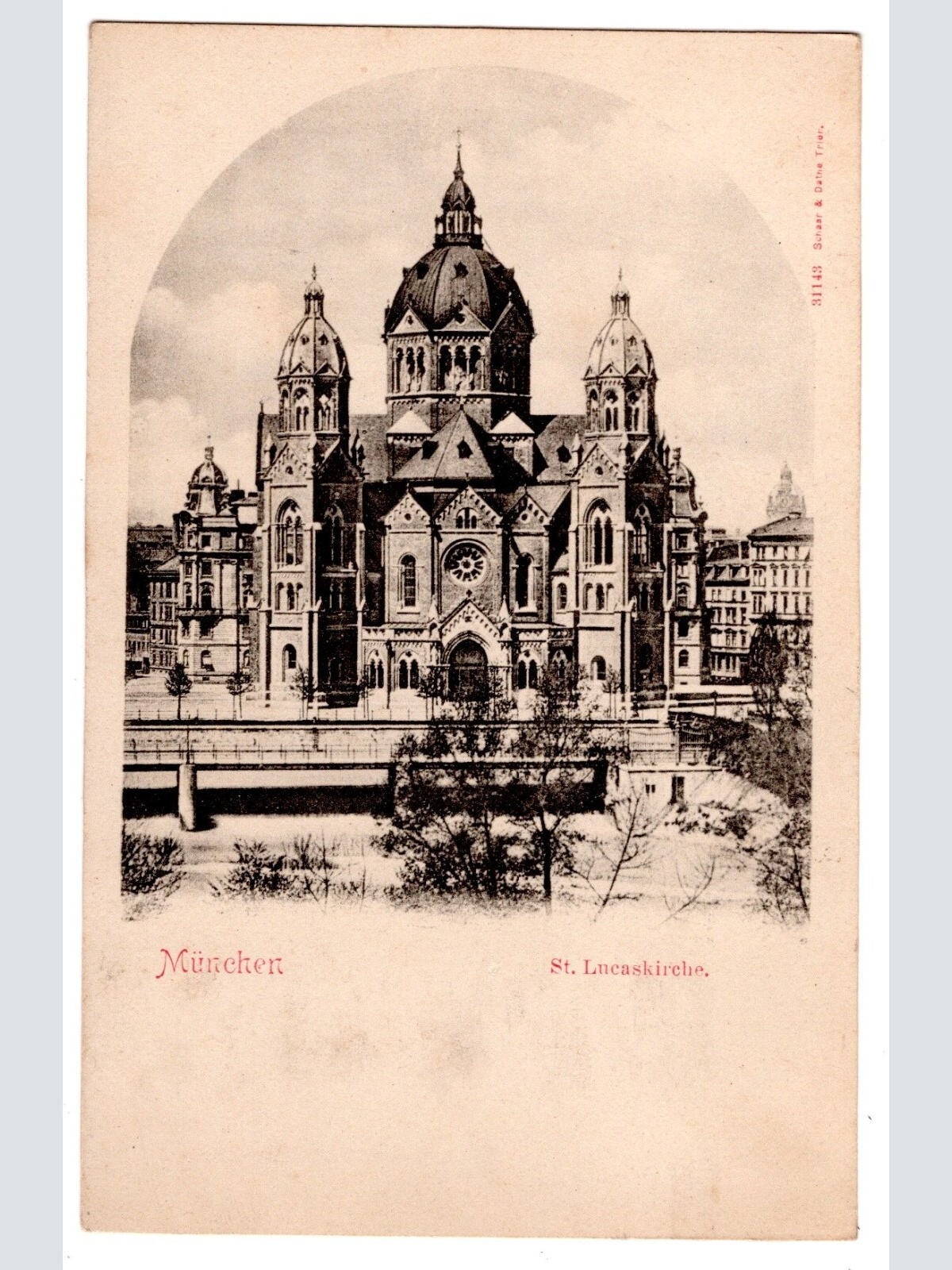 AK, München, St. Lucaskirche, Bayern, Ansichtskarte (S6785)