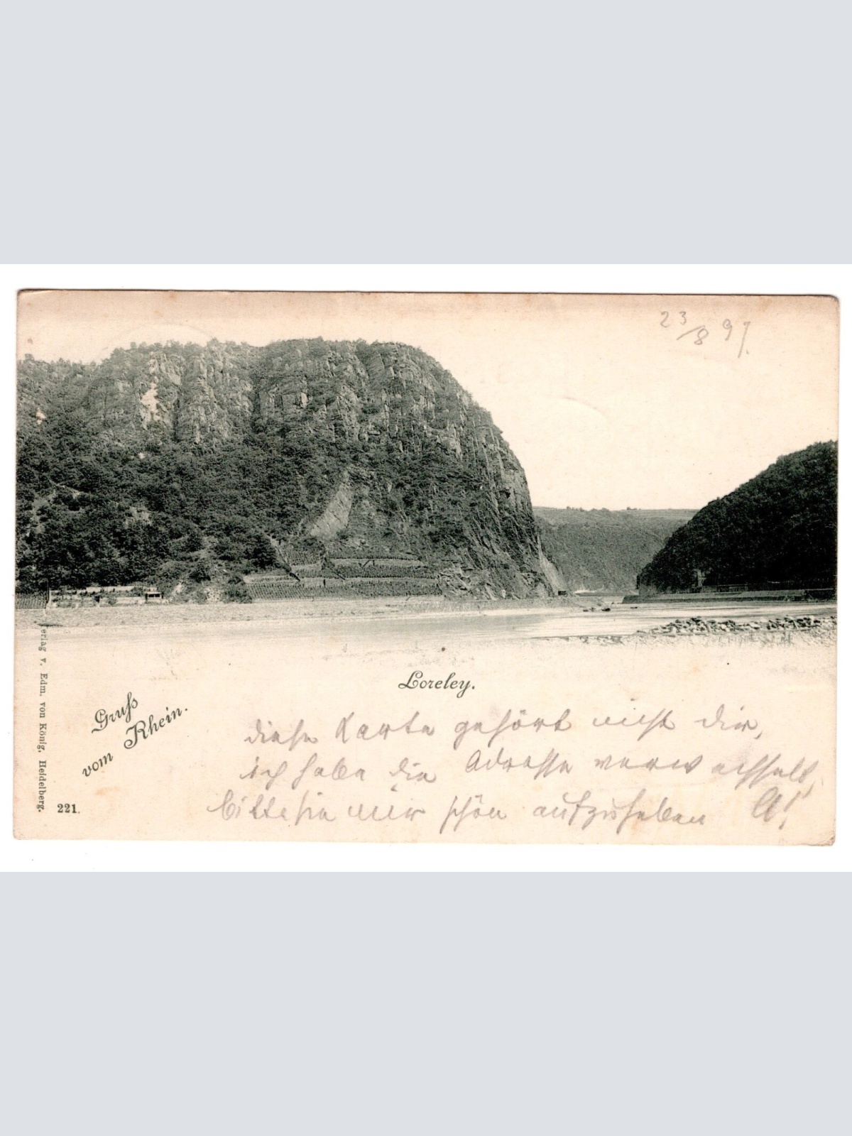 AK, Gruß vom Rhein, Loreley, Rheinland-Pfalz, Ansichtskarte (S6791)