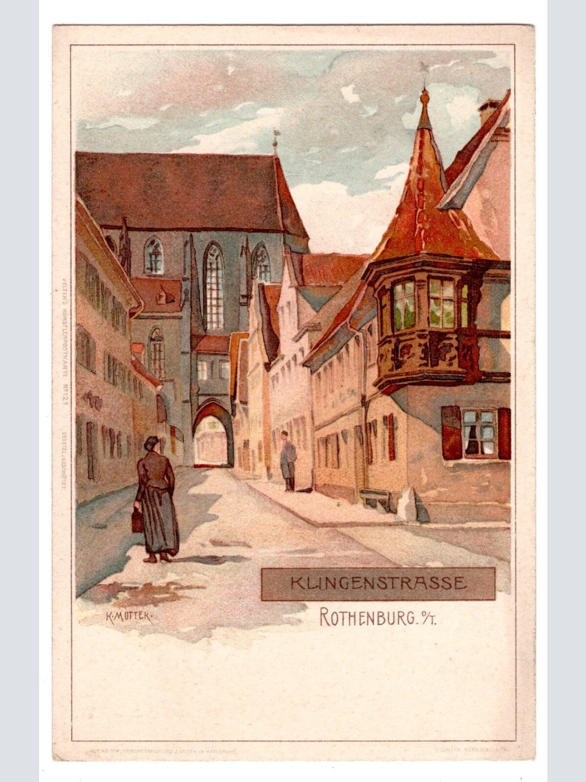 AK, Rothenburg ob der Tauber, Klingenstraße, Bayern, Ansichtskarte (S6834)