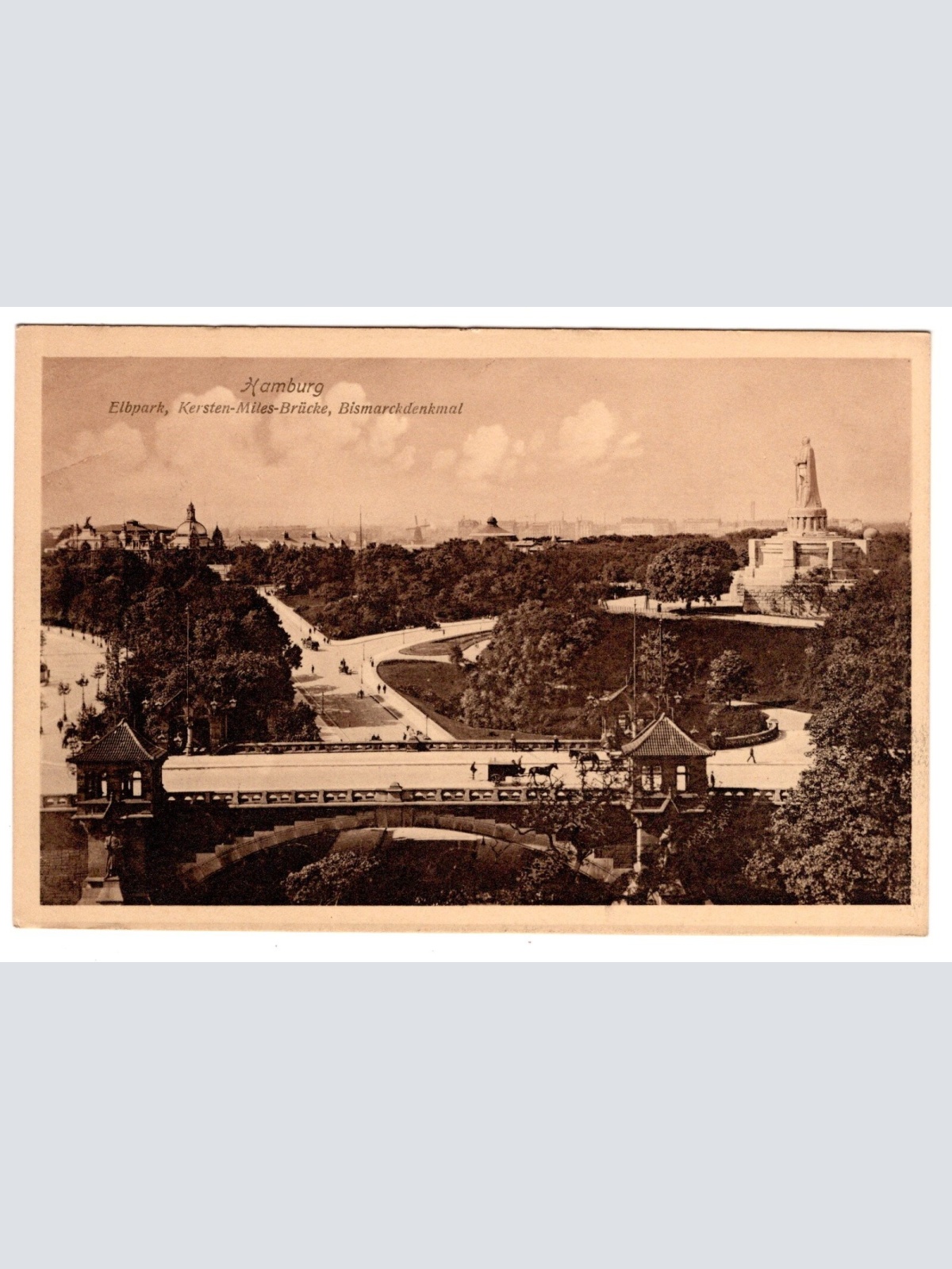 AK, Hamburg, Elbpark, Kersten-Miles-Brücke, Ansichtskarte (S6835)