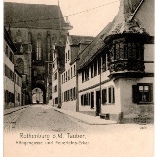 AK, Rothenburg ob der Tauber, Klingengasse, Bayern, Ansichtskarte (S6848)