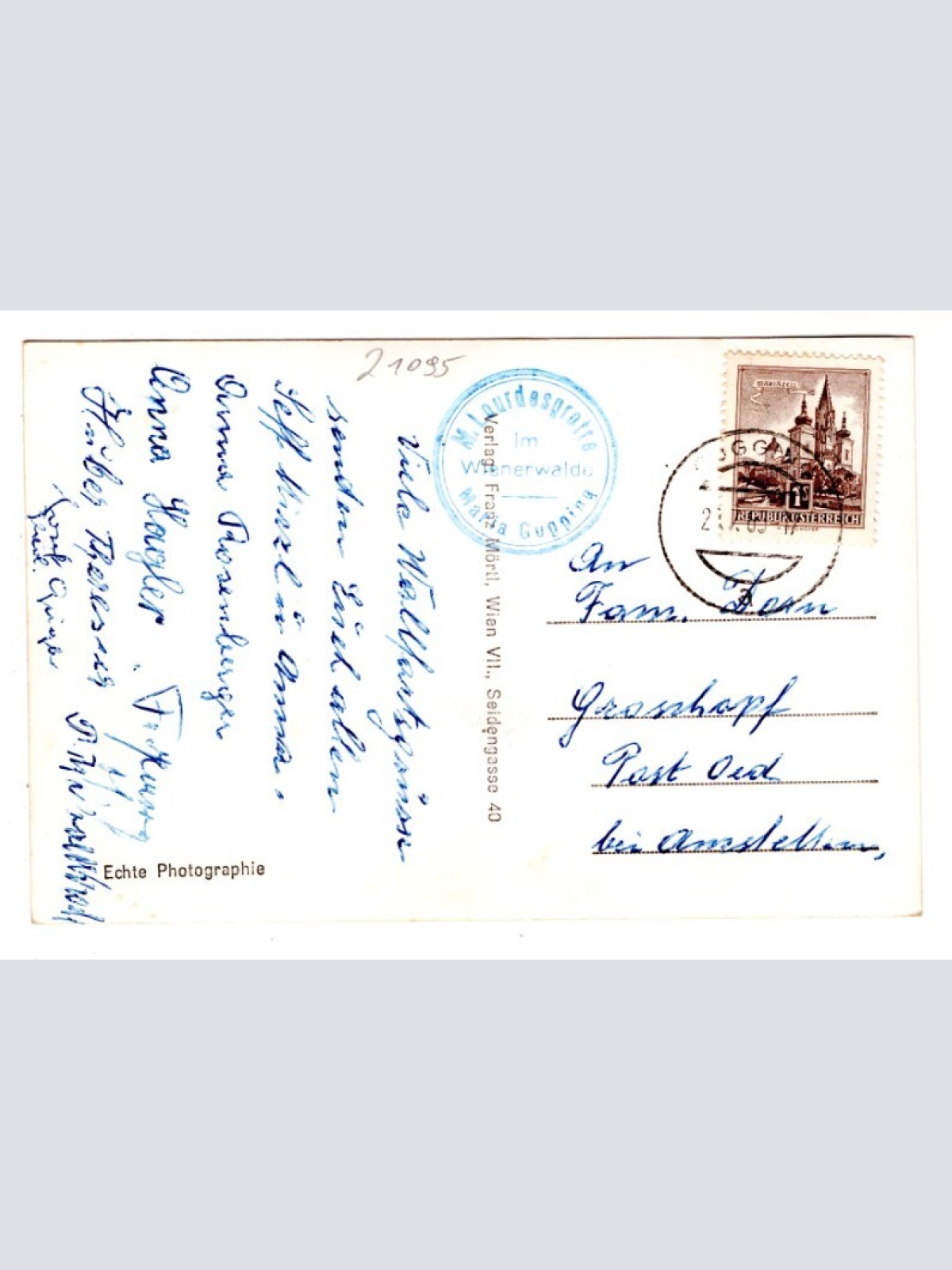 AK, Lourdesgrotte Maria Gugging, Niederösterreich, Ansichtskarte (S6895)