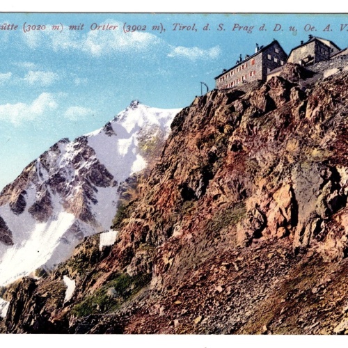 AK, Payerhütte mit Ortler, Italien, Ansichtskarte (S6921)